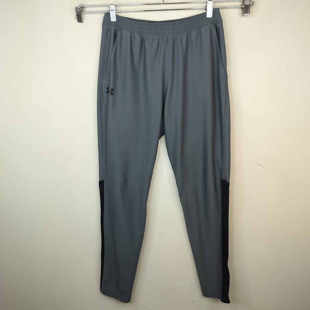 Under Armour Jogger Pants Large Mens Tapered Zip Leg Athletic Gray